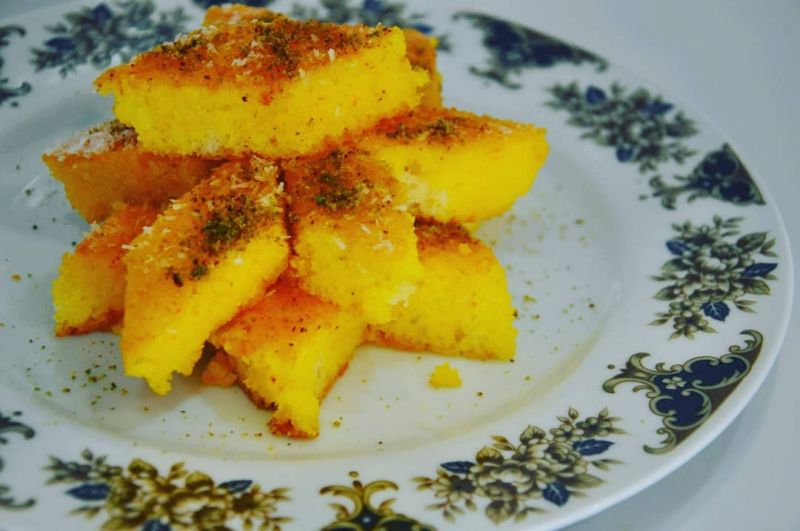 طرز تهیه کیک شربتی زعفرانی [کیک باقلوا] خوشمزه به روش قزوینی