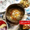 طرز تهیه کته معطر کاشان ساده و لذیذ با شوید و سیب زمینی و گوشت گوسفندی