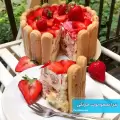 طرز تهیه تیرامیسو توت فرنگی خانگی با پنیر خامه ای بدون تخم مرغ