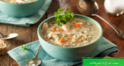 طرز تهیه سوپ قارچ با سبزیجات مقوی و ساده با خامه و مرغ بدون جو