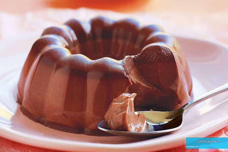 طرز تهیه دسر دبل چاکلت خیلی ساده و خوشمزه با گاناش شکلاتی
