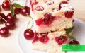 طرز تهیه کیک آلبالو پنیری خوشمزه و ساده با پف زیاد و پنیر ماسکارپونه