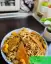 طرز تهیه رشته پلو با مرغ ریش ریش و کشمش خوشمزه و ساده و مجلسی
