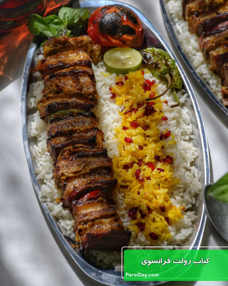 طرز تهیه کباب رولت فرانسوی فوق العاده لذیذ و خوشمزه با پنیر ورقه ای