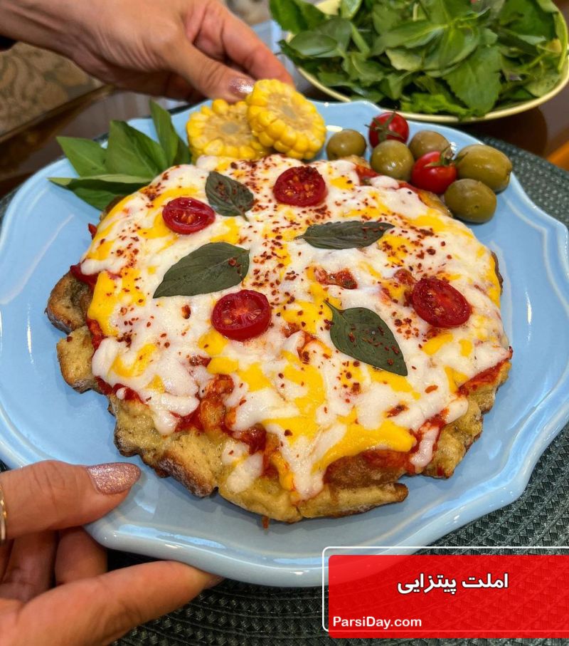 طرز تهیه املت پیتزایی خوشمزه و ساده و حرفه ای با نان تست + فیلم