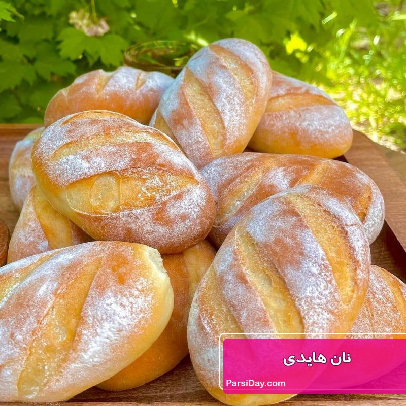 طرز تهیه نان هایدی خانگی حجیم و نرم و پنبه ای برای صبحانه و عصرانه