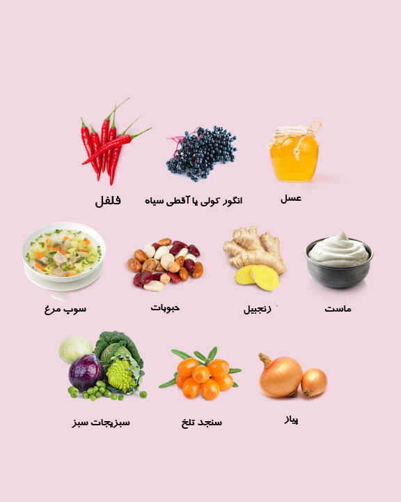 لیست غذا های سرماخوردگی