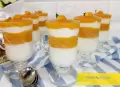 دسر هلو با نشاسته ذرت 2 رنگ و شیک برای مهمانی مخصوص تابستان