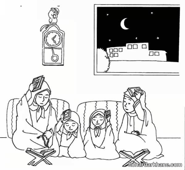 نقاشی ماه رمضان شب قدر