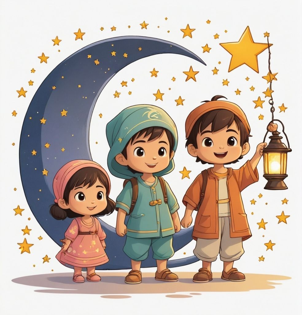 نقاشی ماه رمضان رنگ شده