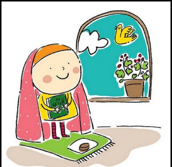 نقاشی ماه رمضان رنگ شده