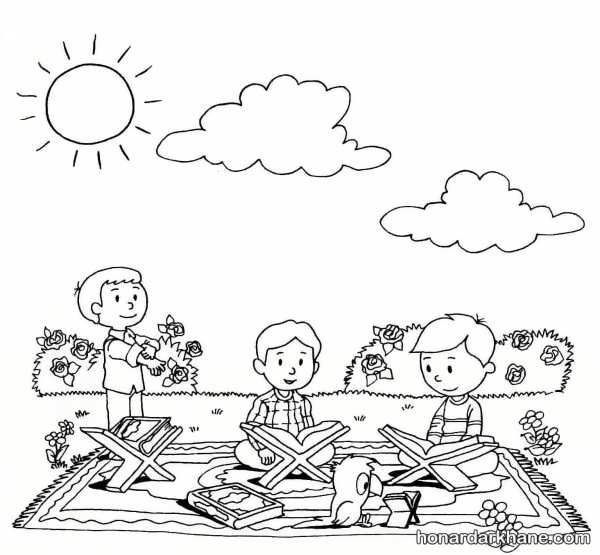 نقاشی ماه رمضان کودکانه آسان