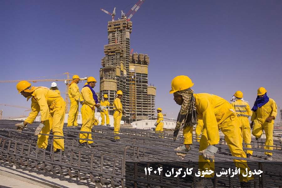 جدول افزایش حقوق کارگران 1404