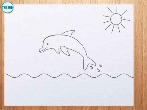 نقاشی پسر دلفینی کودکانه