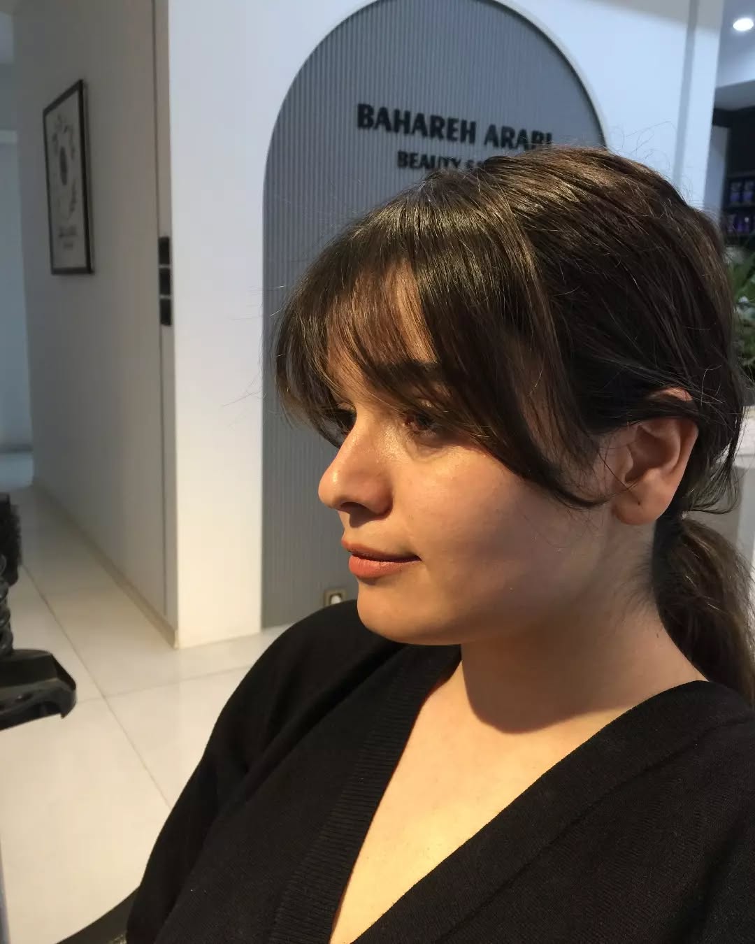 مدل مو چتری پرده ای برای صورت گرد