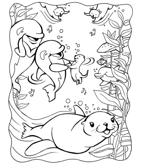 نقاشی پسر دلفینی کودکانه