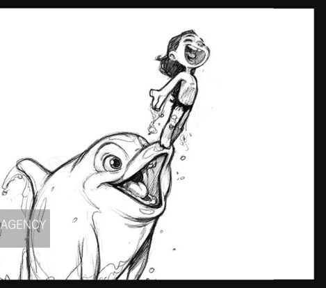 نقاشی پسر دلفینی سخت