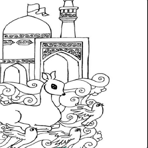 نقاشی برای تولد امام رضا و آهو