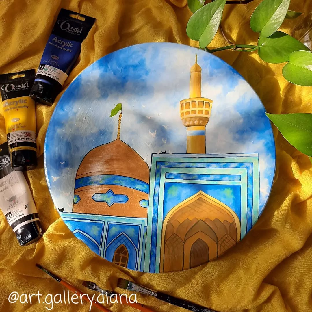 نقاشی حرم امام رضا سخت