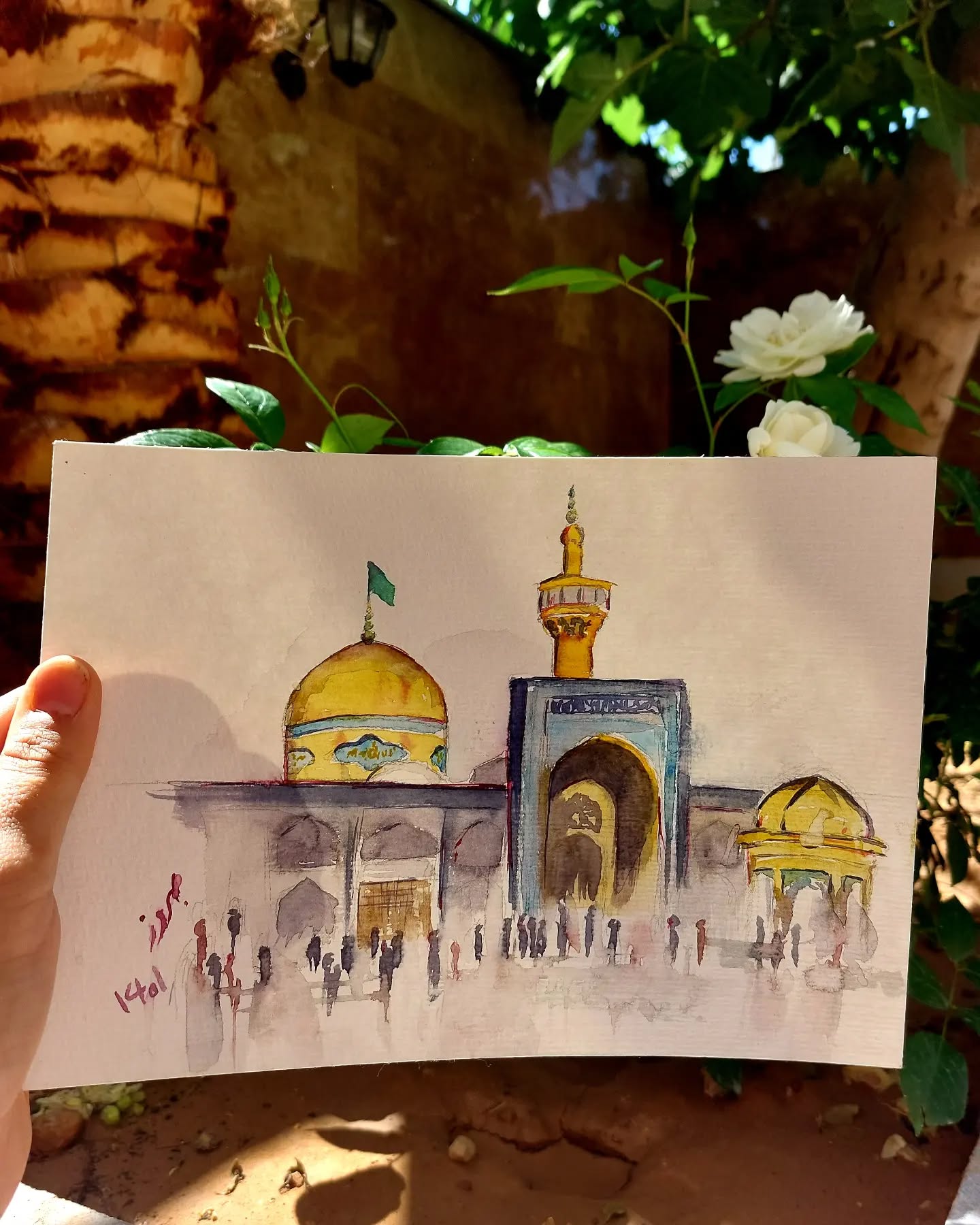 نقاشی حرم امام رضا سخت