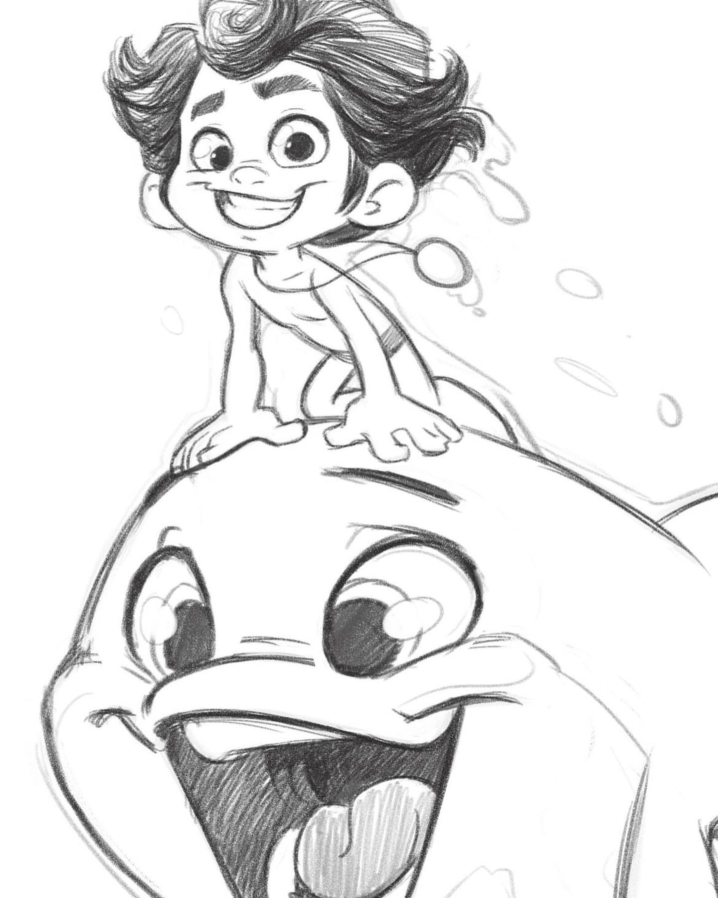 نقاشی پسر دلفینی ۲