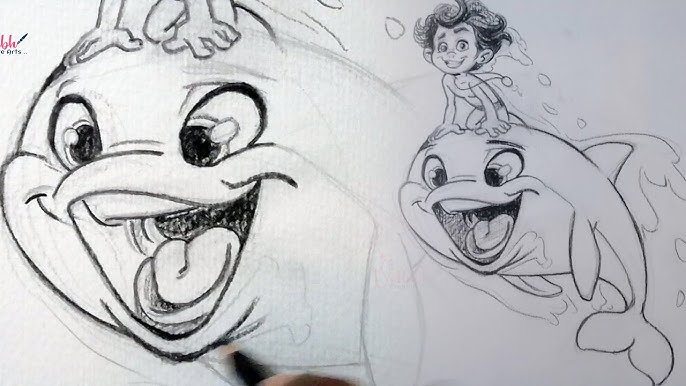 نقاشی پسر دلفینی ۲