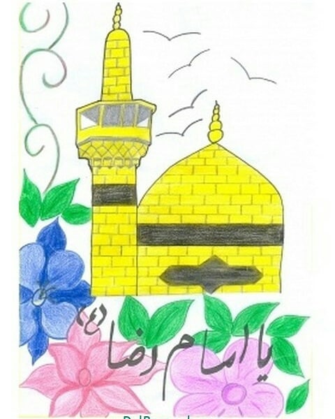 نقاشی حرم امام رضا سخت