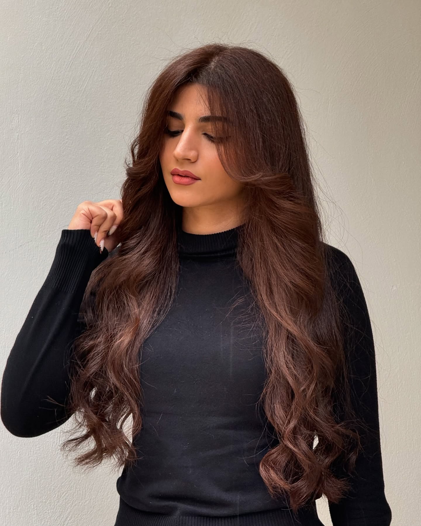 مدل مو چتری پرده ای بلند