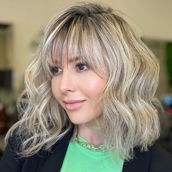 مدل مو چتری پرده ای برای صورت گرد