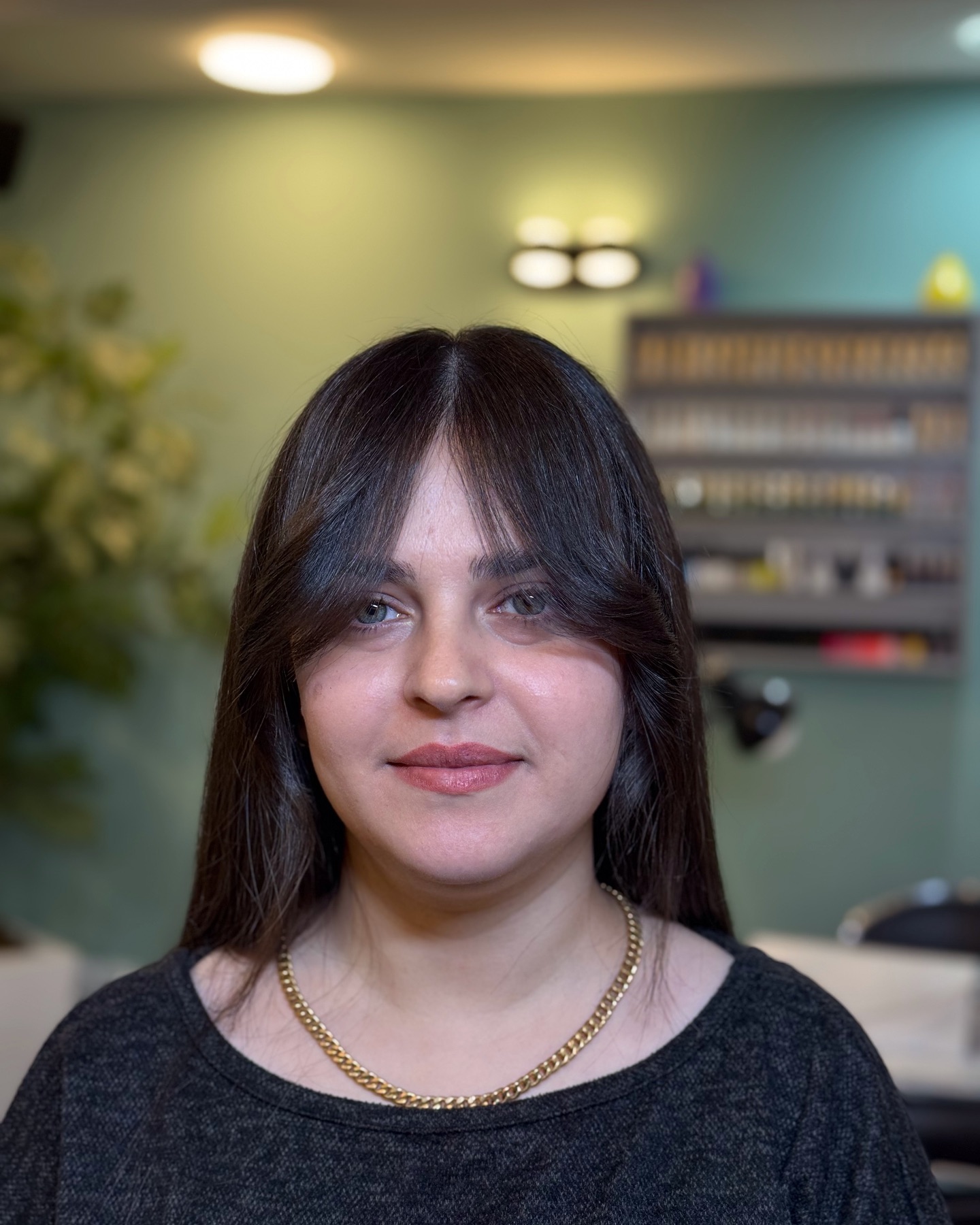 مدل مو چتری پرده ای برای صورت گرد