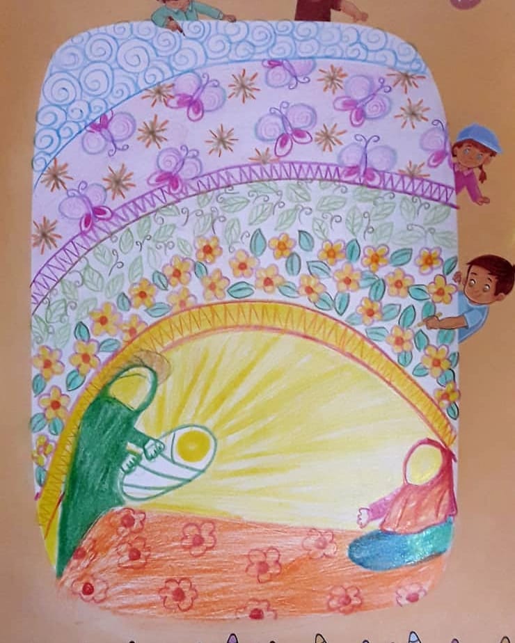 نقاشی امام رضا کودکانه