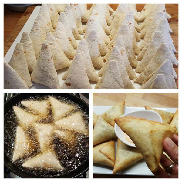طرز پیچیدن سمبوسه قیفی