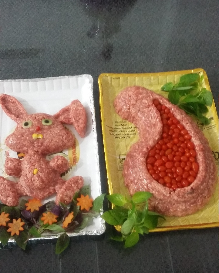 تزیین گوشت چرخ کرده برای عروس
