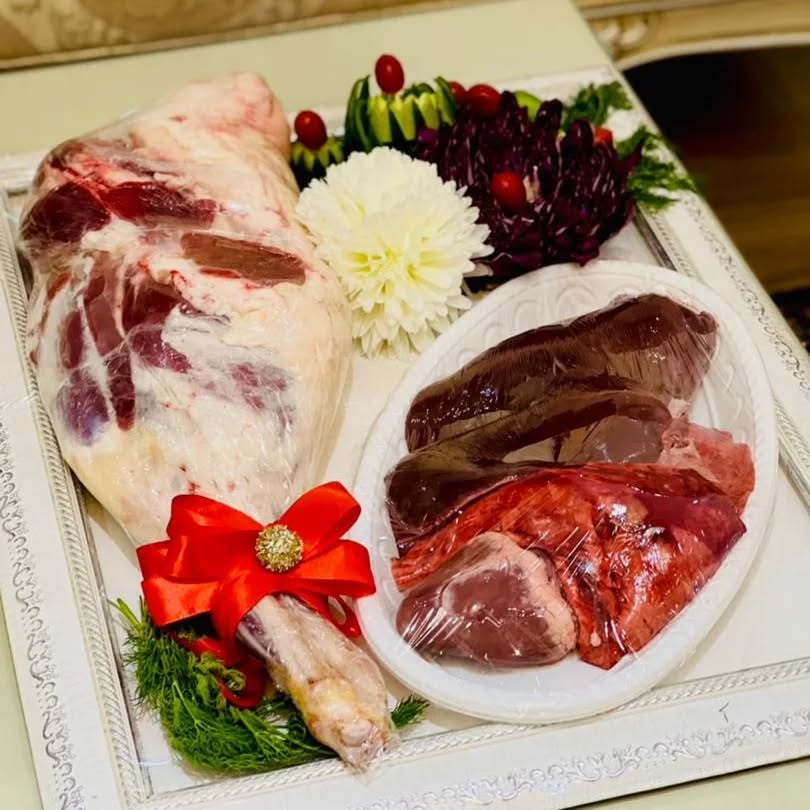 تزیین گوشت برای عید قربان عروس