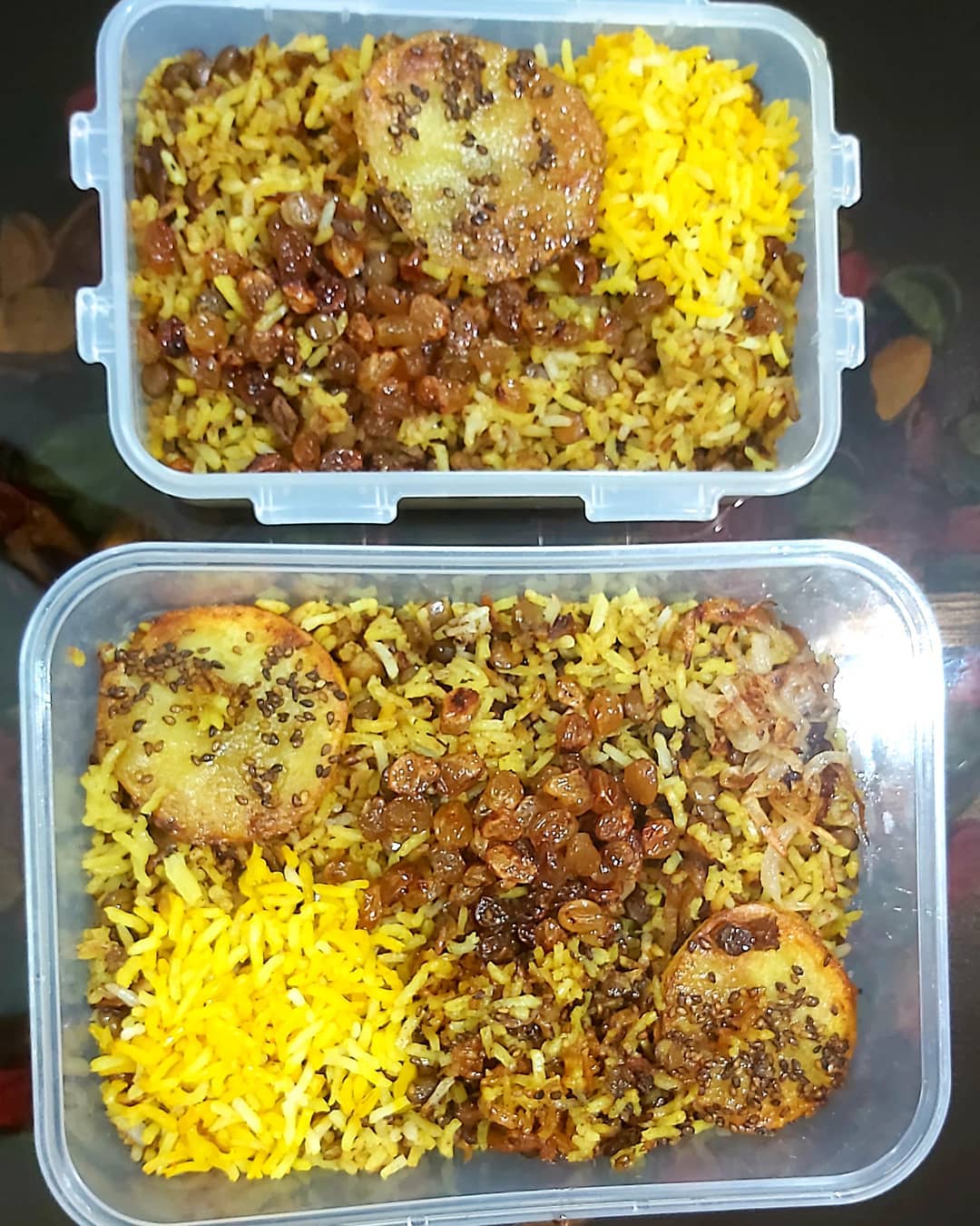 تزیین عدس پلو با گوشت چرخ کرده