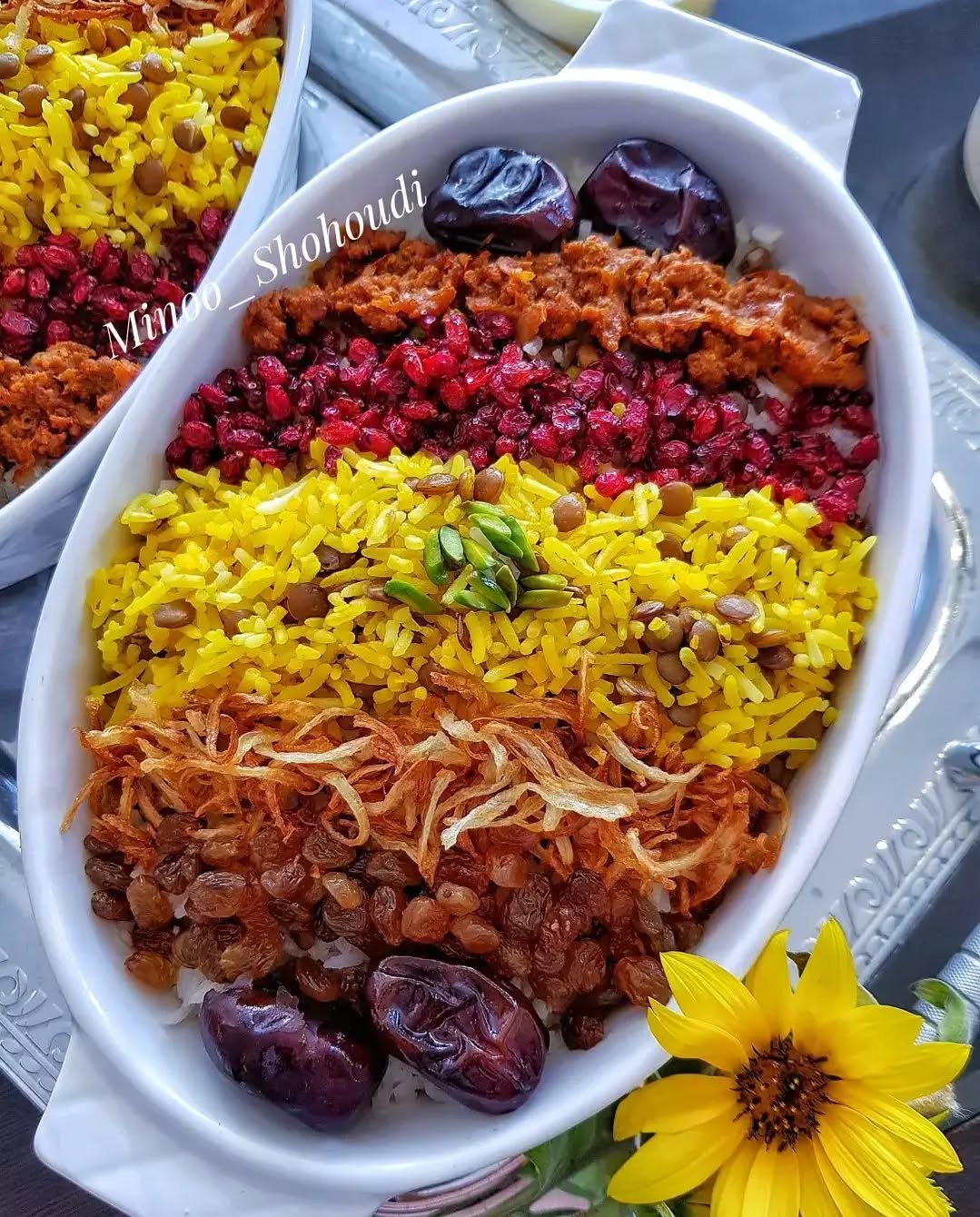 تزیین عدس پلو نذری