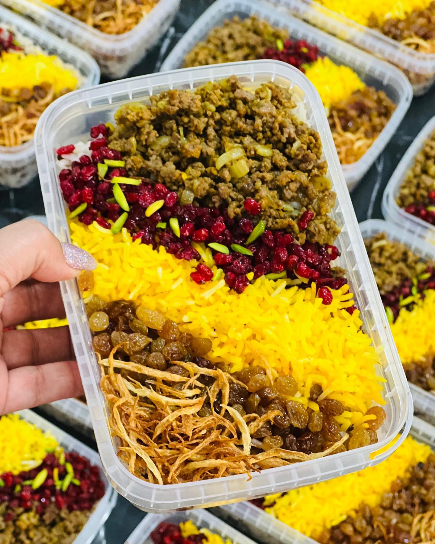 تزیین عدس پلو مجلسی