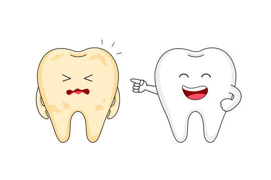 نقاشی دندان سالم و خراب
