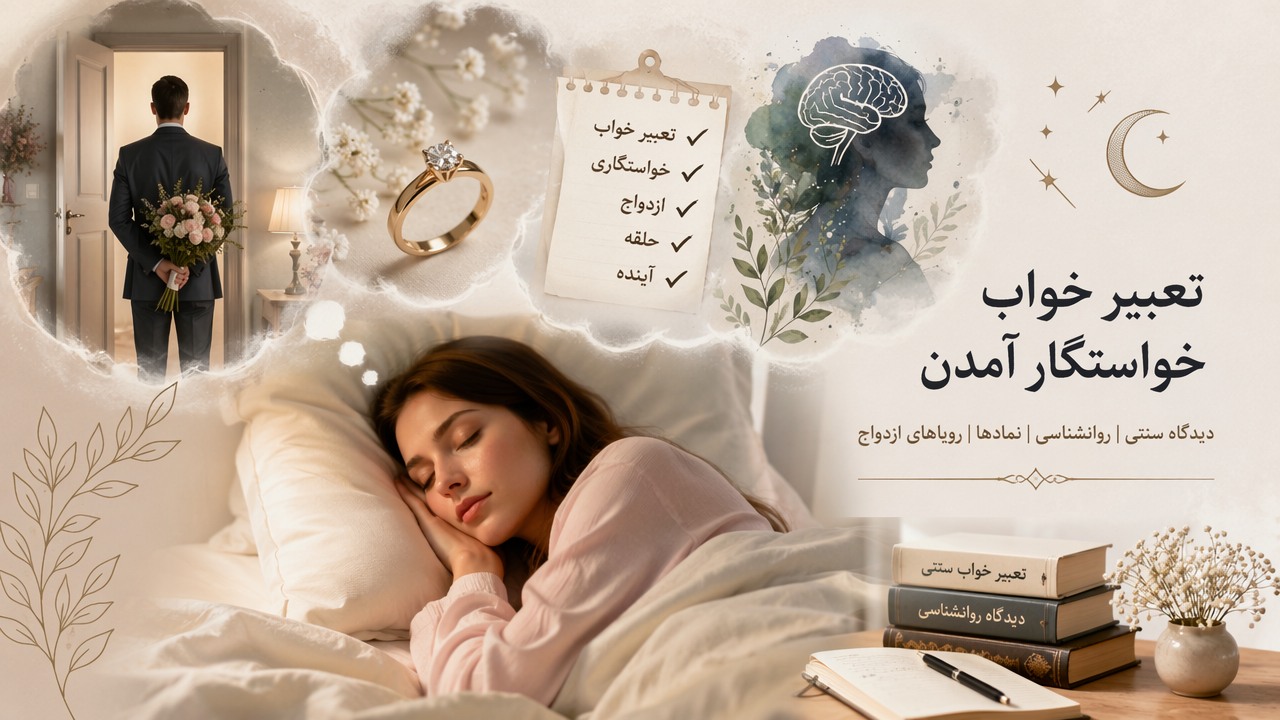 تعبیر خواب خواستگار آمدن, تعبیر خواب خواستگاری دختر مجرد, خواستگار ناشناس در خواب, تعبیر حلقه در خواب, رویاهای ازدواج, تعبیر خواب سنتی, دیدگاه روانشناسی درباره خواب, 
