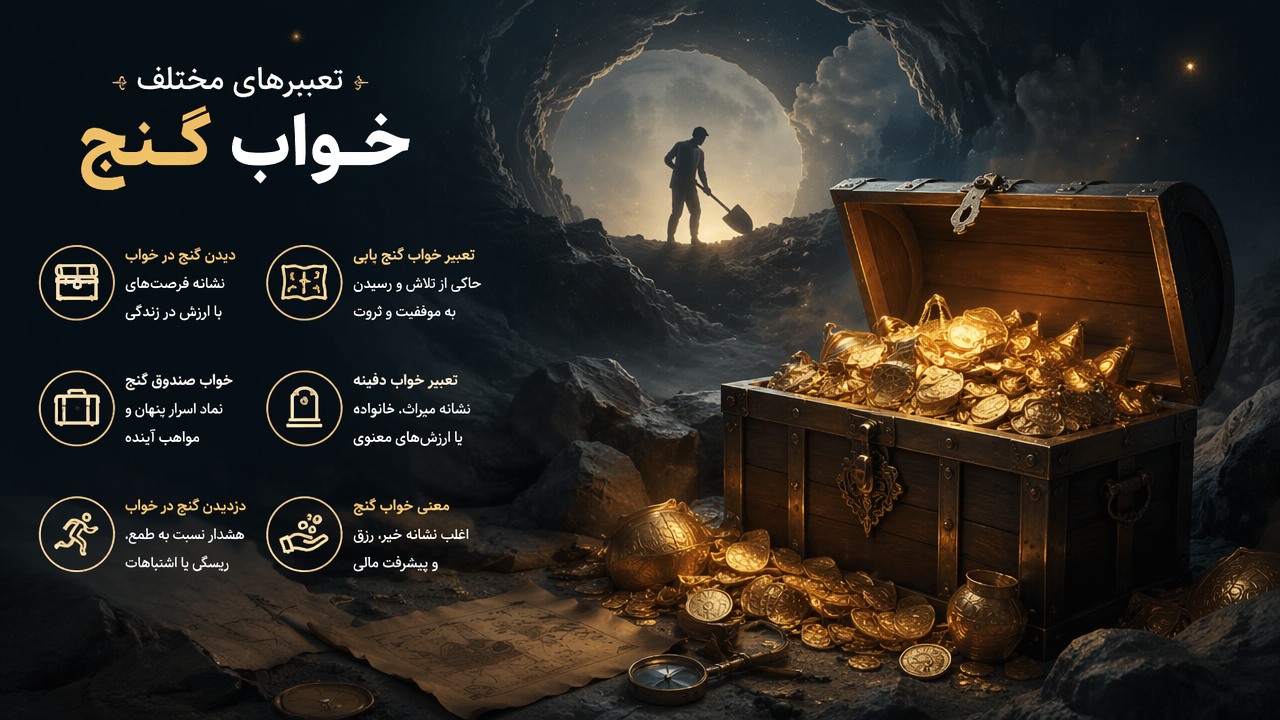 تعبیر خواب گنج, پیدا کردن گنج در خواب, تعبیر خواب گنج یابی, دیدن گنج در خواب, معنی خواب گنج, تعبیر خواب دفینه, دزدیدن گنج در خواب, خواب صندوق گنج, 