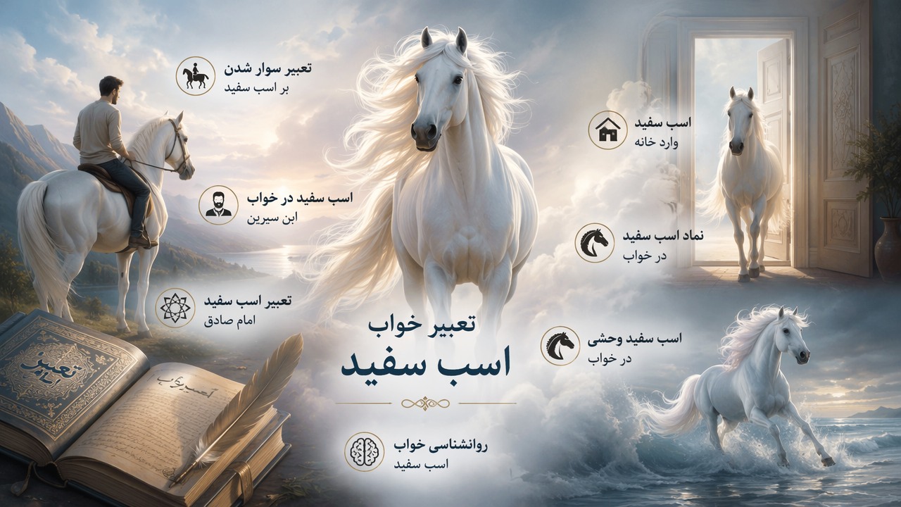 تعبیر خواب اسب سفید, معنی اسب سفید در خواب, تعبیر سوار شدن بر اسب سفید, اسب سفید در خواب ابن سیرین, تعبیر اسب سفید امام صادق, روانشناسی خواب اسب سفید, نماد اسب سفید در خواب, اسب سفید وارد خانه, اسب سفید وحشی در خواب, 