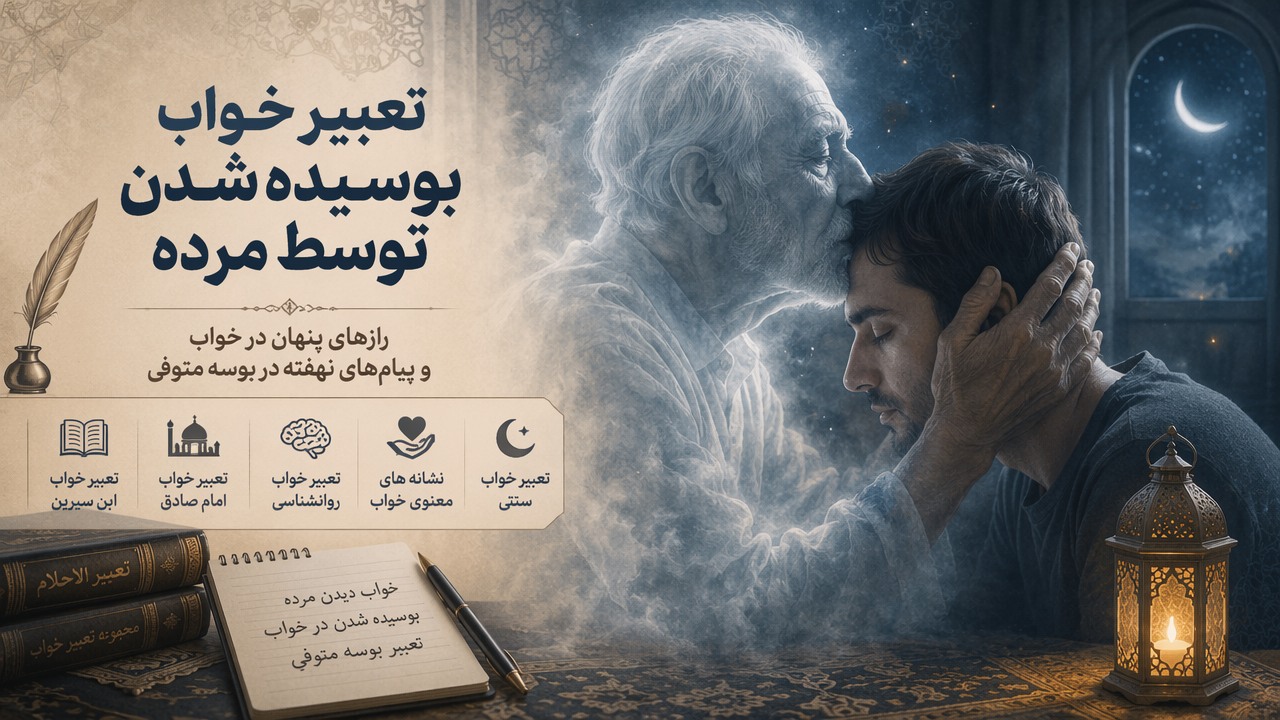 تعبیر خواب بوسیده شدن توسط مرده, تعبیر بوسه مرده, خواب دیدن مرده, بوسیده شدن در خواب, تعبیر خواب سنتی, تعبیر خواب روانشناسی, نشانه های معنوی خواب, تعبیر خواب امام صادق, تعبیر خواب ابن سیرین, تعبیر بوسه متوفی, 