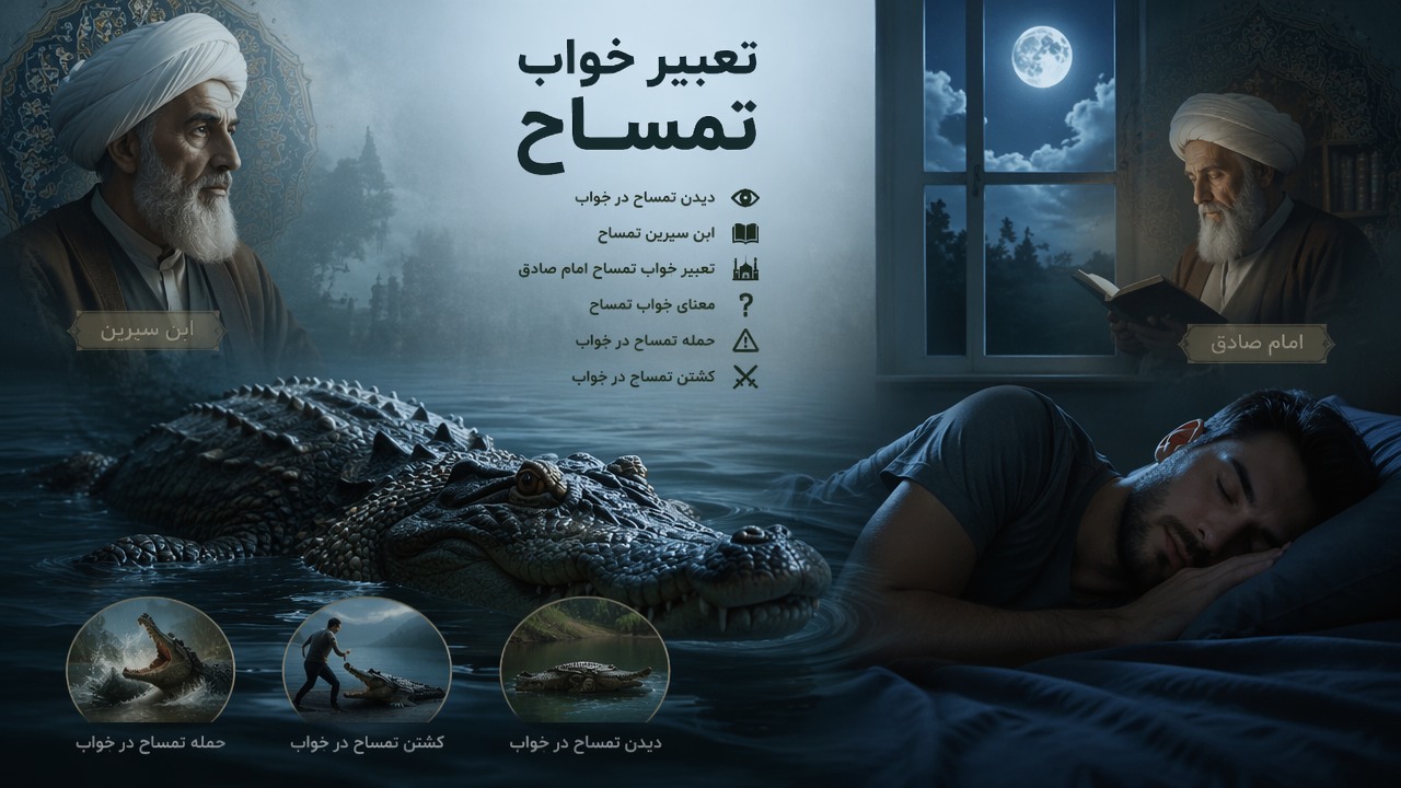 تعبیر خواب تمساح, دیدن تمساح در خواب, ابن سیرین تمساح, تعبیر خواب تمساح امام صادق, معنای خواب تمساح, حمله تمساح در خواب, کشتن تمساح در خواب, 