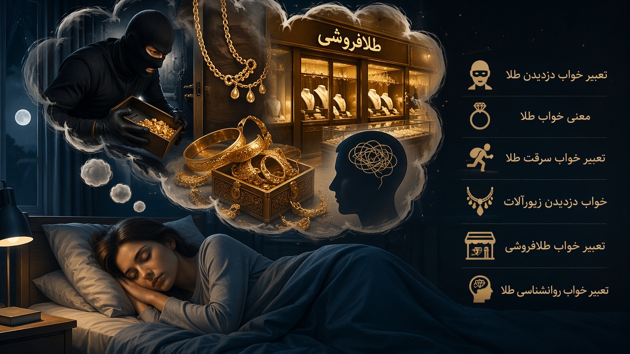 تعبیر خواب دزدیدن طلا, تعبیر خواب طلا, دزد در خواب, دزدیدن طلا در خواب, معنی خواب طلا, تعبیر خواب سرقت طلا, خواب دزدیدن زیورآلات, تعبیر خواب طلافروشی, تعبیر خواب روانشناسی طلا, 