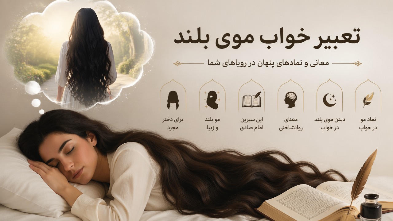 تعبیر خواب موی بلند, موی بلند در خواب, تعبیر خواب مو, تعبیر خواب مو بلند ابن سیرین, تعبیر خواب مو بلند امام صادق, تعبیر خواب مو بلند برای دختر مجرد, تعبیر خواب مو بلند و زیبا, دیدن موی بلند در خواب, نماد مو در خواب, معنای روانشناختی خواب مو, 