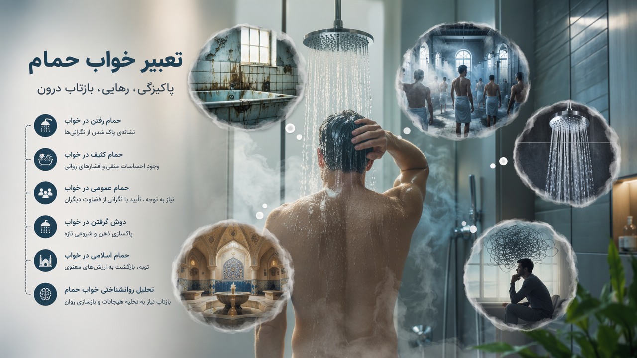 تعبیر خواب حمام, خواب حمام رفتن, حمام کثیف در خواب, حمام عمومی در خواب, دوش گرفتن در خواب, تعبیر خواب حمام اسلامی, تحلیل روانشناختی خواب حمام,