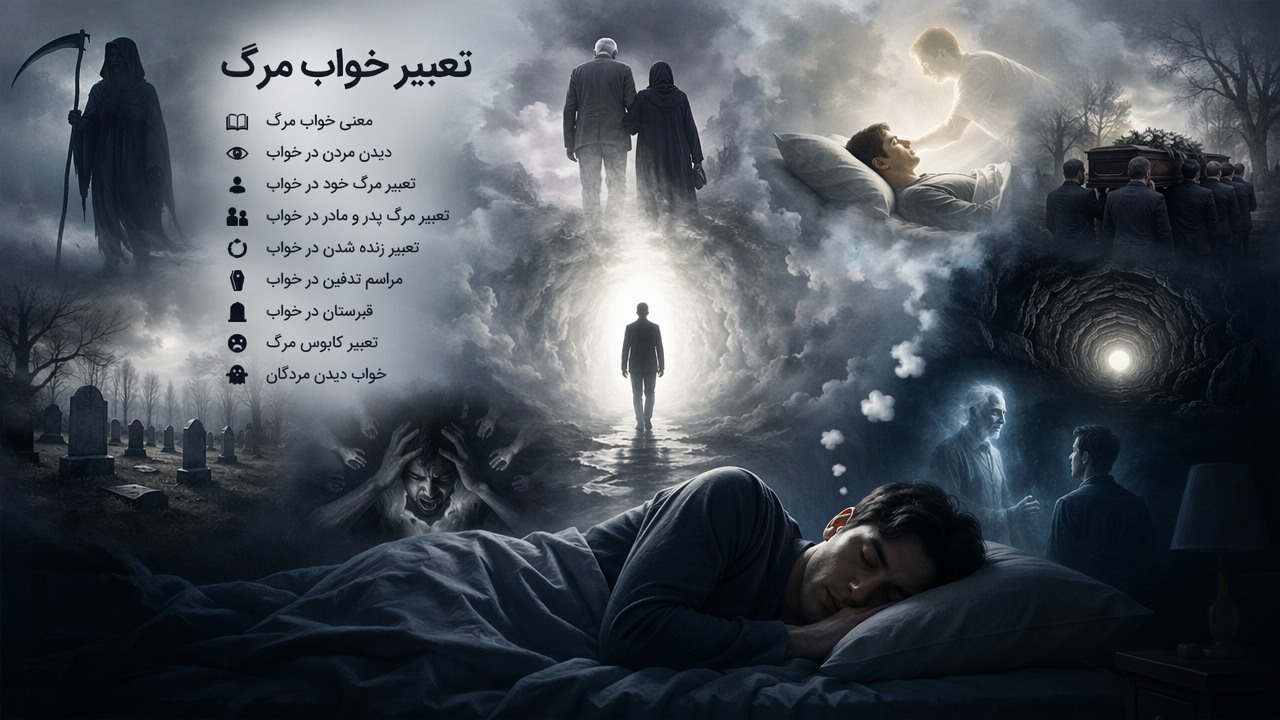 تعبیر خواب مرگ, معنی خواب مرگ, دیدن مردن در خواب, تعبیر مرگ خود در خواب, تعبیر مرگ پدر و مادر در خواب, تعبیر زنده شدن در خواب, مراسم تدفین در خواب, قبرستان در خواب, تعبیر کابوس مرگ, خواب دیدن مردگان, 