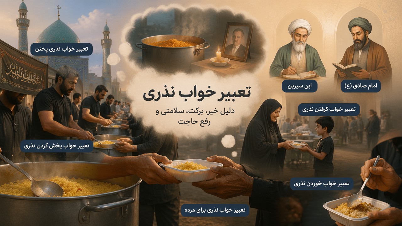 تعبیر خواب نذری دادن, تعبیر خواب نذری پختن, تعبیر خواب پخش کردن نذری, تعبیر خواب گرفتن نذری, تعبیر خواب خوردن نذری, ابن سیرین نذری, امام صادق نذری, تعبیر خواب نذری برای مرده,