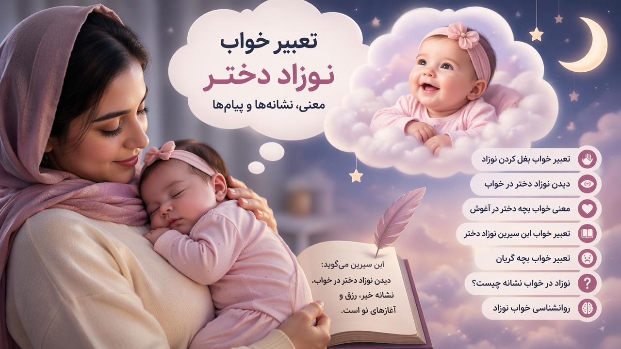 تعبیر خواب نوزاد دختر, تعبیر خواب بغل کردن نوزاد, خواب نوزاد دختر, دیدن نوزاد دختر در خواب, معنی خواب بچه دختر در آغوش, تعبیر خواب ابن سیرین نوزاد دختر, روانشناسی خواب نوزاد, خواب نوزاد زیبا دختر, تعبیر خواب بچه گریان, نوزاد در خواب نشانه چیست,