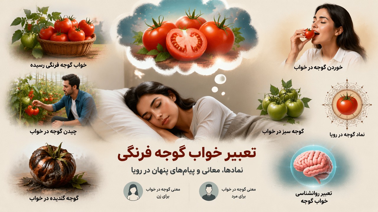 تعبیر خواب گوجه فرنگی, تعبیر خواب گوجه, خواب گوجه فرنگی رسیده, خوردن گوجه در خواب, چیدن گوجه در خواب, گوجه سبز در خواب, گوجه گندیده در خواب, نماد گوجه در رویا, معنی گوجه در خواب برای زن و مرد, تعبیر روانشناسی خواب گوجه, 